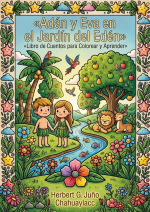 Adán y Eva en el Jardín del Edén | Libro de cuentos para colorear